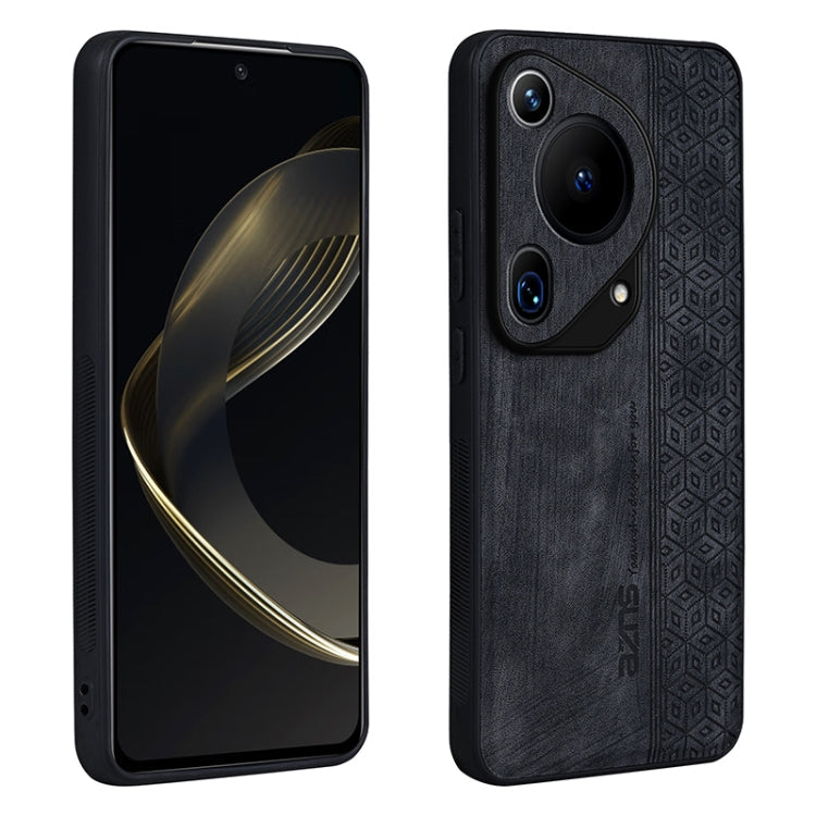 AZNS 3D Embossed Skin Feel Phone Case – Leather, TPU, For Huawei Mate 70 Pro / 70 Pro+, For Huawei Mate 70, For Huawei nova 13 Pro, For Huawei Pura 70 Ultra For Huawei Pura 70 Ultra Black