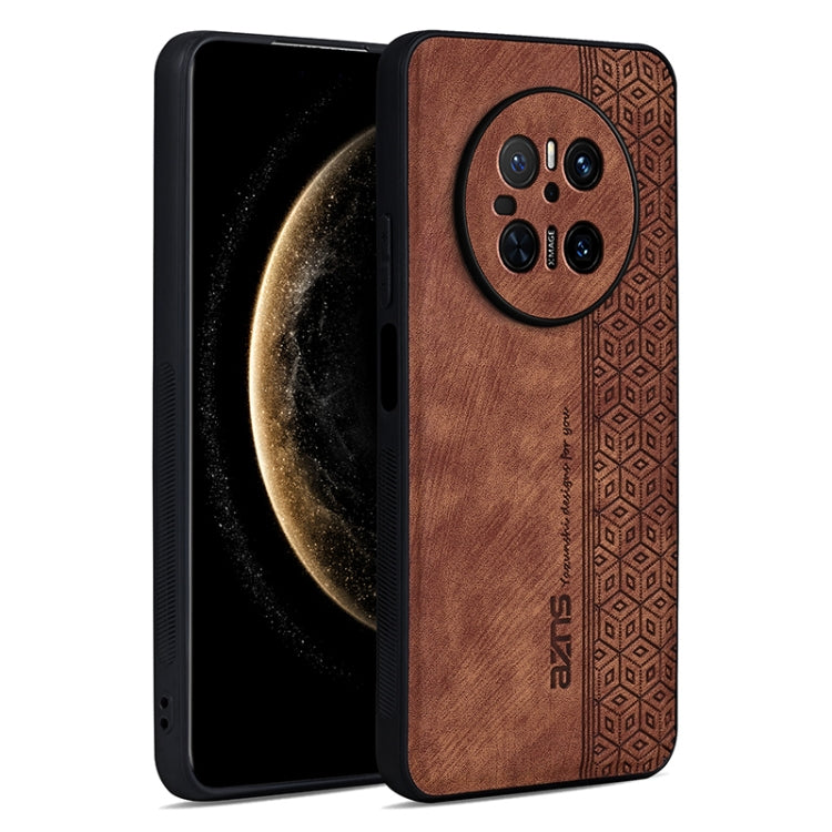 AZNS 3D Embossed Skin Feel Phone Case – Leather, TPU, For Huawei Mate 70 Pro / 70 Pro+, For Huawei Mate 70, For Huawei nova 13 Pro, For Huawei Pura 70 Ultra For Huawei Mate 70 Brown