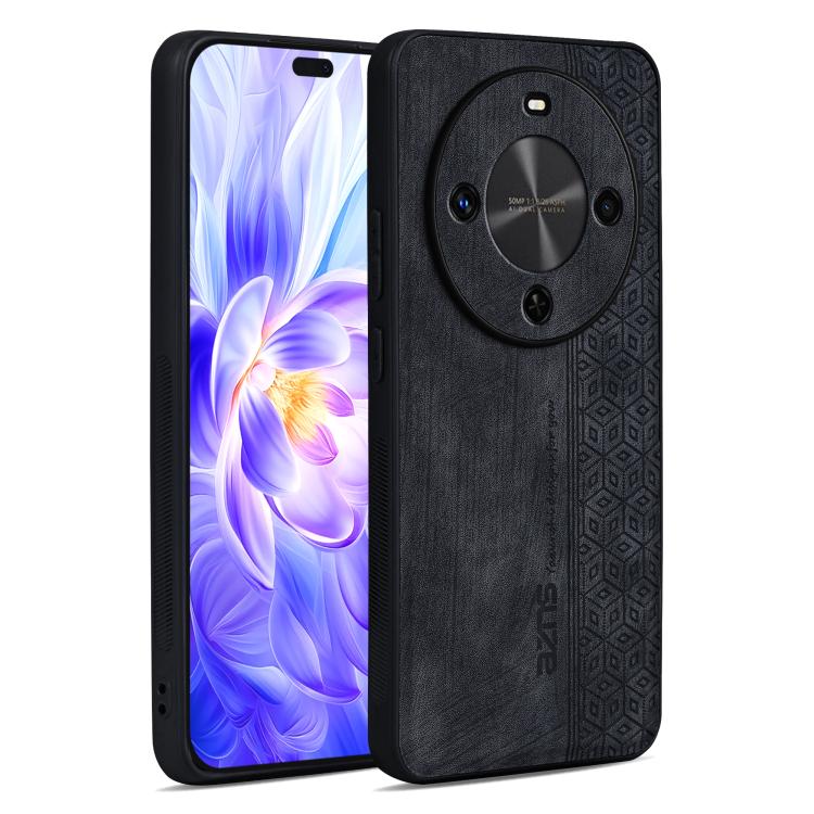 AZNS 3D Embossed Skin Feel Phone Case – Leather, TPU, For Huawei Pura 80 Ultra 5G, For Huawei Pura 80 Pro 5G, For Huawei Pura 80 5G, For Huawei Enjoy 70X / Maimang 30 For Huawei Enjoy 70X Maimang 30 Black