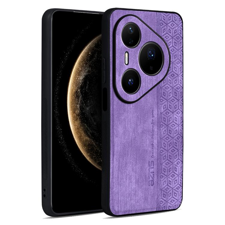 AZNS 3D Embossed Skin Feel Phone Case – Leather, TPU, For Huawei Pura 80 Ultra 5G, For Huawei Pura 80 Pro 5G, For Huawei Pura 80 5G, For Huawei Enjoy 70X / Maimang 30 For Huawei Pura 80 Pro 5G Purple