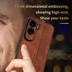 AZNS 3D Embossed Skin Feel Phone Case – Leather, TPU, For Honor X50i
