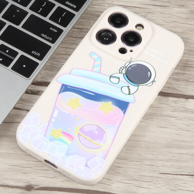 Milk Tea Astronaut Pattern Liquid Silicone Phone Case, For iPhone 12, For iPhone 12 Pro Max, For iPhone 12 Pro, For iPhone 11 Pro Max, For iPhone 11, For iPhone 11 Pro, For iPhone XS / X, For iPhone XR, For iPhone XS Max, For iPhone 8 Plus / 7 Plus    ...