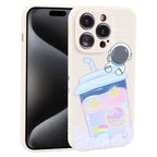 Milk Tea Astronaut Pattern Liquid Silicone Phone Case, For iPhone 15 Pro Max, For iPhone 15 Pro, For iPhone 15 Plus, For iPhone 15, For iPhone 14 Plus, For iPhone 14, For iPhone 14 Pro, For iPhone 14 Pro Max, For iPhone SE 2022 / SE 2020 / 8 / 7       ... For iPhone 15 Pro Max Ivory White