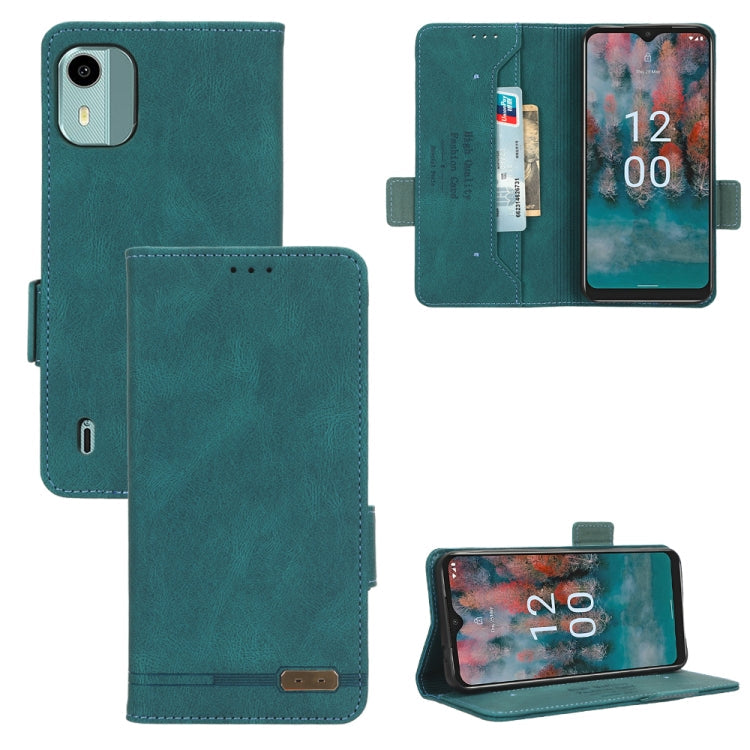Magnetic Clasp Leather Phone Case – Magnetic, Card Slot, Leather, For Nokia C12 / C12 Pro / C12 Plus, For Nokia G42, For Nokia C22, For Nokia C32 For Nokia C12 C12 Pro C12 Plus Green