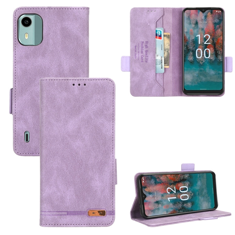 Magnetic Clasp Leather Phone Case – Magnetic, Card Slot, Leather, For Nokia C12 / C12 Pro / C12 Plus, For Nokia G42, For Nokia C22, For Nokia C32 For Nokia C12 C12 Pro C12 Plus Purple