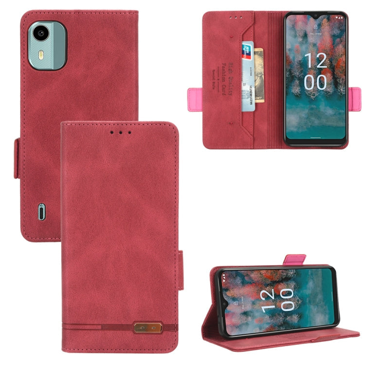 Magnetic Clasp Leather Phone Case – Magnetic, Card Slot, Leather, For Nokia C12 / C12 Pro / C12 Plus, For Nokia G42, For Nokia C22, For Nokia C32 For Nokia C12 C12 Pro C12 Plus Red