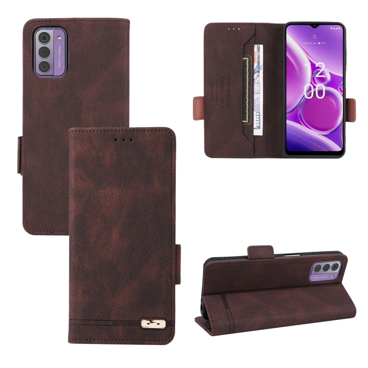 Magnetic Clasp Leather Phone Case – Magnetic, Card Slot, Leather, For Nokia C12 / C12 Pro / C12 Plus, For Nokia G42, For Nokia C22, For Nokia C32 For Nokia G42 Brown