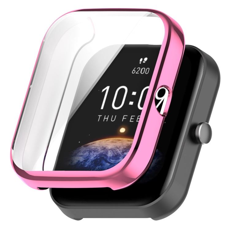 Universal Full Coverage TPU Electroplating Watch Protective Case, For Amazfit Bip 3 / Bip 3 Pro For Amazfit Bip 3 Bip 3 Pro Pink