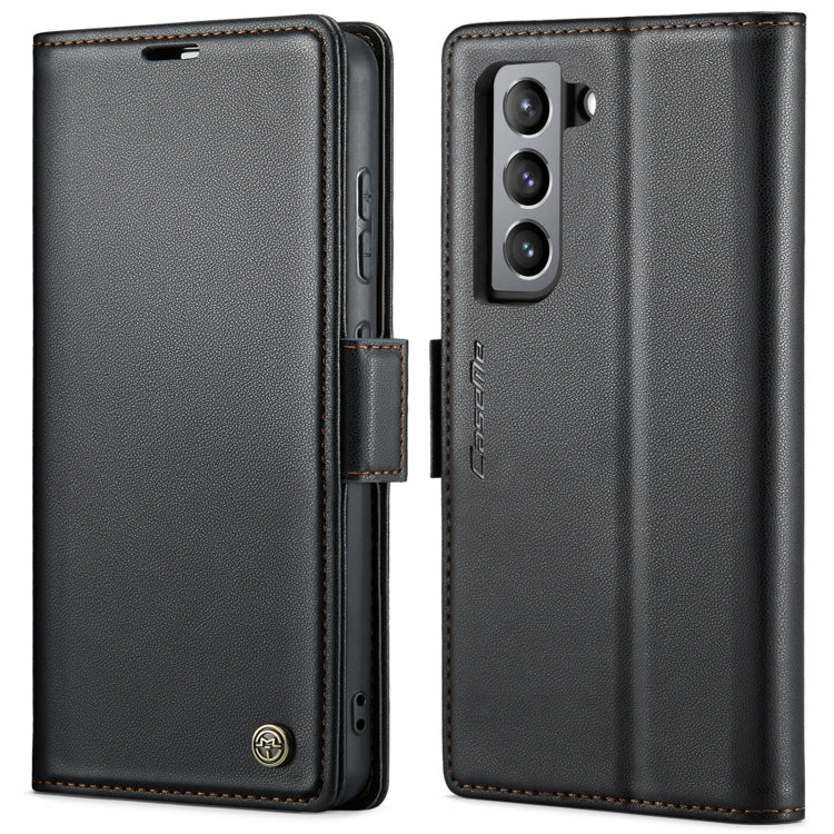CaseMe 023 Butterfly Buckle Litchi Texture RFID Anti-theft Leather Phone Case, For Samsung Galaxy S21 FE 5G, For Samsung Galaxy A72, For Samsung Galaxy A53, For Samsung Galaxy S21 5G For Samsung Galaxy S21 FE 5G Black
