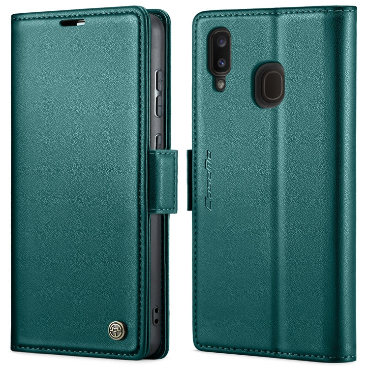 CaseMe 023 Butterfly Buckle Litchi Texture RFID Anti-theft Leather Phone Case – Card Slot, Leather, TPU, For Samsung Galaxy A70/A70s, For Samsung Galaxy A20/A30/M10s, For Samsung Galaxy A30s / A50s / A50, For Samsung Galaxy Note10+ For Samsung Galaxy A20 A30 M10s Pearly Blue