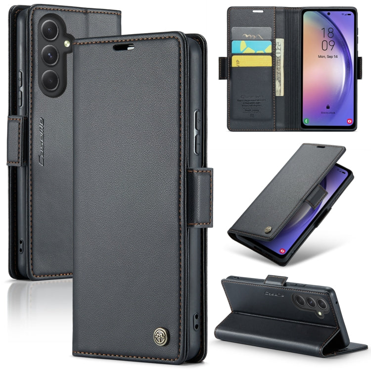 CaseMe 023 Butterfly Buckle Litchi Texture RFID Anti-theft Leather Phone Case, For Samsung Galaxy A54 5G, For Samsung Galaxy S23 Ultra 5G, For Samsung Galaxy S23+ 5G, For Samsung Galaxy S23 5G For Samsung Galaxy A54 5G Black