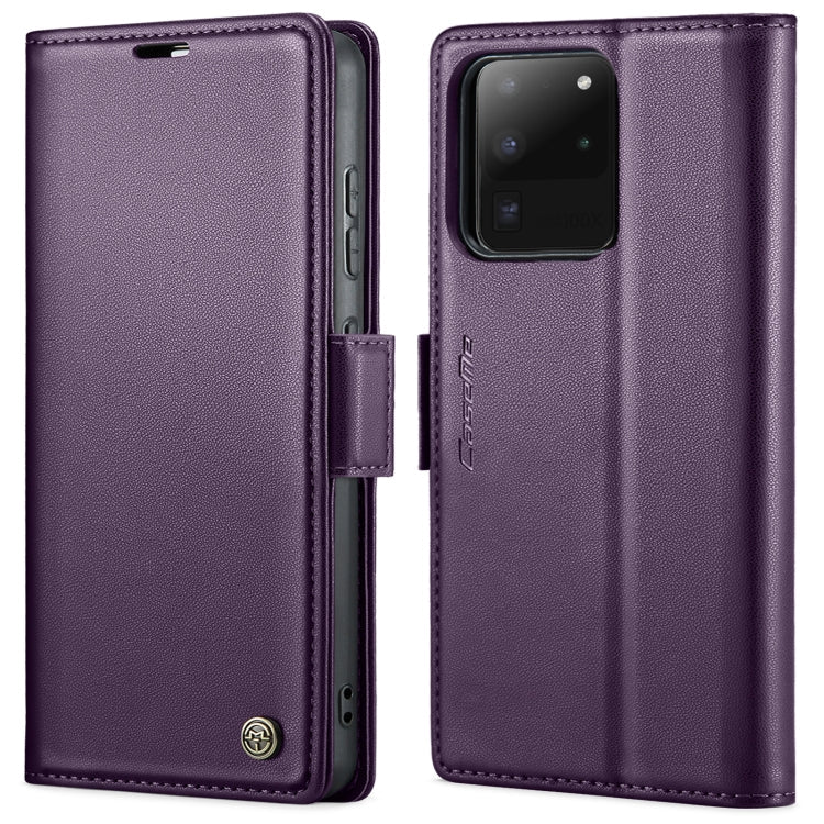 CaseMe 023 Butterfly Buckle Litchi Texture RFID Anti-theft Leather Phone Case – Card Slot, Leather, TPU, For Samsung Galaxy S21+ 5G, For Samsung Galaxy S21 Ultra 5G, For Samsung Galaxy Note20 Ultra, For Samsung Galaxy S20 Ultra For Samsung Galaxy S20 Ultra Pearly Purple