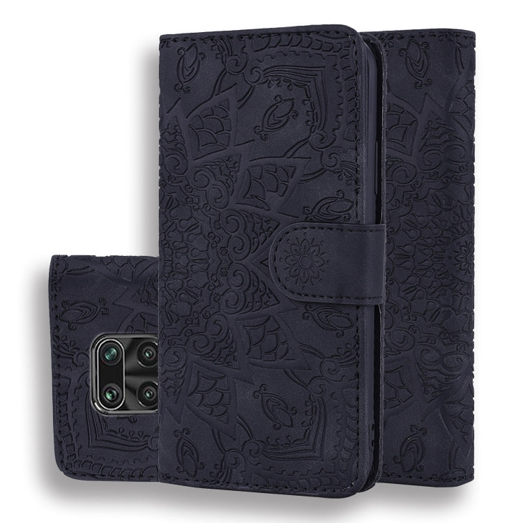 Embossed Sunflower Pattern Horizontal Flip PU Leather Case with Holder & Card Slots & Wallet & Lanyard – Lanyard, Card Slot, Flip, For Xiaomi Redmi Note 9 Pro Max, For Xiaomi Mi CC9 Pro / Mi Note 10 / Mi Note 10 Pro, For Huawei Mate 30 Pro