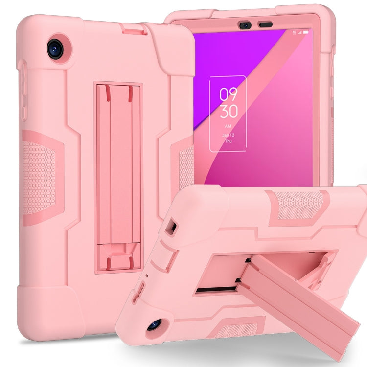 Contrast Color Silicone Hybrid PC Tablet Case with Holder – Durable Build, Easy to Use, For TCL Tab 8 LE / WiFi For TCL Tab 8 LE WiFi Rose Gold