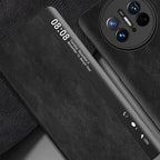 Retro Magnetic Side Window View Leather Smart Phone Case – Magnetic, Leather, For Huawei Mate X3
