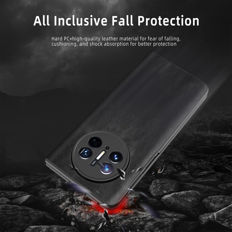 Retro Magnetic Side Window View Leather Smart Phone Case – Magnetic, Leather, For Huawei Mate X3