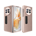 Litchi Texture Integrated Shockproof Phone Case with Holder – Shockproof, For Huawei Mate X3