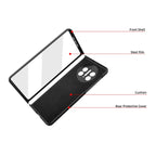 Litchi Texture Integrated Shockproof Phone Case with Holder – Shockproof, For Huawei Mate X3