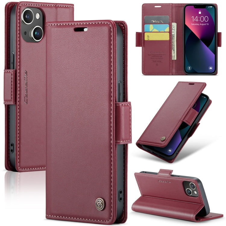 Phone Case – Leather (iPhone 15 Pro Max) For iPhone 14 Plus Wine Red