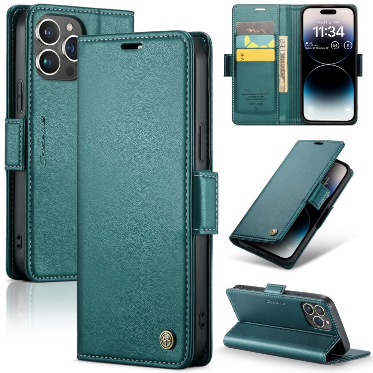 Phone Case – Leather (iPhone 15 Plus) For iPhone 14 Pro Pearly Blue