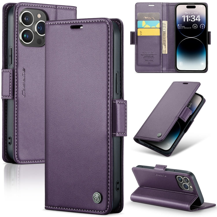 Phone Case – Leather (iPhone 15 Plus) For iPhone 14 Pro Pearly Purple