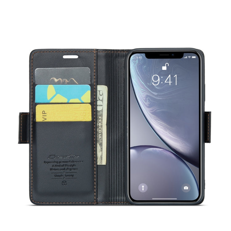 CaseMe 023 Butterfly Buckle Litchi Texture RFID Anti-theft Leather Phone Case – Card Slot, Leather, TPU, For iPhone XR, For iPhone SE 2022/SE 2020/6/7/8, For iPhone 6 Plus/7 Plus/8 Plus