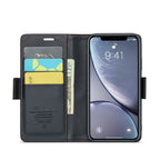 CaseMe 023 Butterfly Buckle Litchi Texture RFID Anti-theft Leather Phone Case – Card Slot, Leather, TPU, For iPhone XR, For iPhone SE 2022/SE 2020/6/7/8, For iPhone 6 Plus/7 Plus/8 Plus