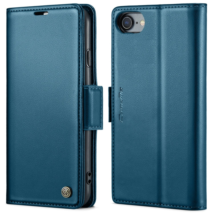 CaseMe 023 Butterfly Buckle Litchi Texture RFID Anti-theft Leather Phone Case – Card Slot, Leather, TPU, For iPhone XR, For iPhone SE 2022/SE 2020/6/7/8, For iPhone 6 Plus/7 Plus/8 Plus For iPhone SE 2022 SE 2020 6 7 8 Blue