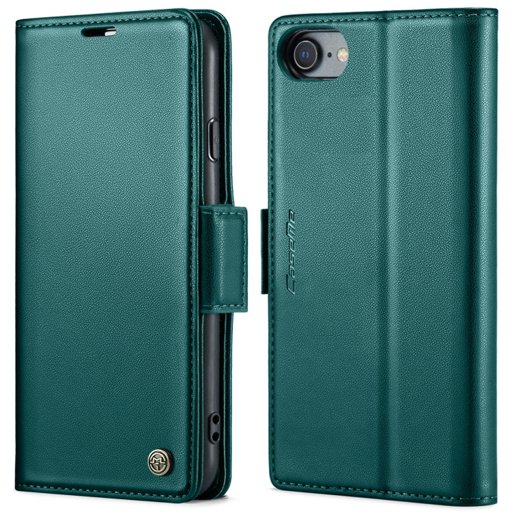 CaseMe 023 Butterfly Buckle Litchi Texture RFID Anti-theft Leather Phone Case – Card Slot, Leather, TPU, For iPhone XR, For iPhone SE 2022/SE 2020/6/7/8, For iPhone 6 Plus/7 Plus/8 Plus For iPhone SE 2022 SE 2020 6 7 8 Pearly Blue
