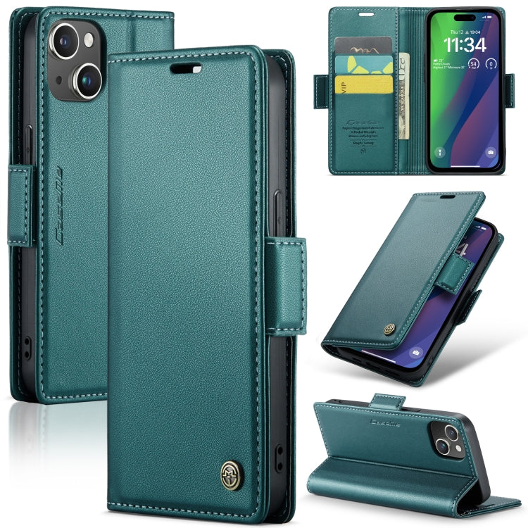 Phone Case – Leather (iPhone 15 Plus) For iPhone 15 Plus Pearly Blue