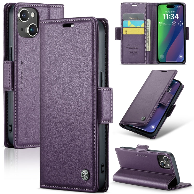Phone Case – Leather (iPhone 15 Plus) For iPhone 15 Plus Pearly Purple