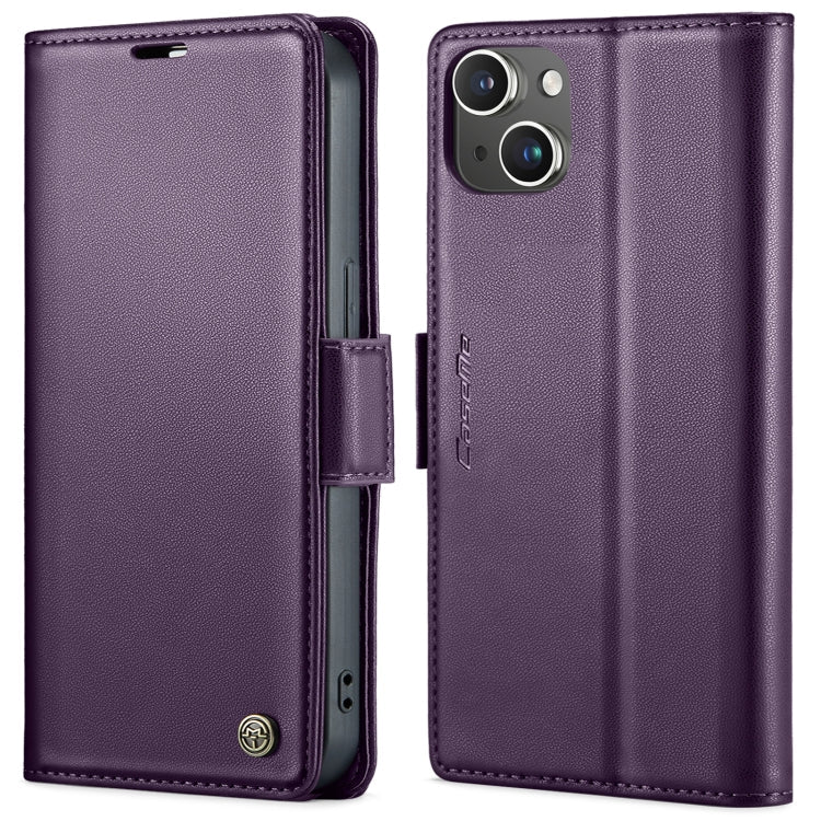 Phone Case – Leather (iPhone 15 Plus) For iPhone 15 Pearly Purple
