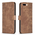 Plaid Embossed Leather Phone Case, For iPhone 7 Plus / 8 Plus For iPhone 7 Plus 8 Plus Brown
