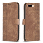 Plaid Embossed Leather Phone Case, For iPhone 7 Plus / 8 Plus For iPhone 7 Plus 8 Plus Brown