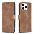 Plaid Embossed Leather Phone Case, For iPhone 15 Pro Max, For iPhone 14, For iPhone 14 Plus, For iPhone 14 Pro For iPhone 15 Pro Max Brown