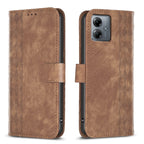 Plaid Embossed Leather Phone Case – Wear-resistant, Card Slot, Kickstand, For Motorola Moto G14 4G, For Motorola Moto E13 4G, For Motorola Moto G13 4G /G53 5G, For Motorola Moto G73 5G