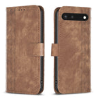 Plaid Embossed Leather Phone Case – Wear-resistant, Card Slot, Kickstand, For Google Pixel 7, For Google Pixel 7a, For Google Pixel 7 Pro, For Google Pixel 8