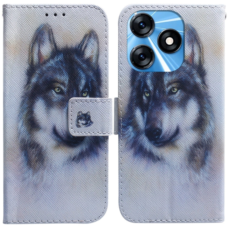 Coloured Drawing Flip Leather Phone Case – Card Slot, Kickstand, Flip, For Tecno Spark 10 / Spark 10C, For Tecno Spark 10 Pro