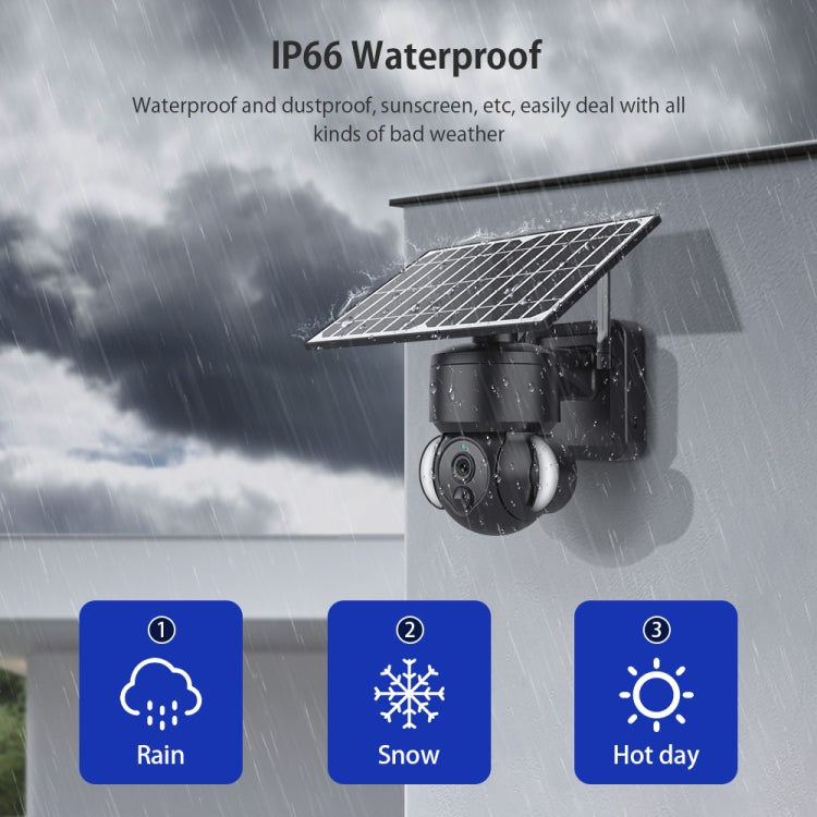 SHIWOJIA IP66 Waterproof 4G 3MP Solar Dome IP Camera, Two-way Audio & PIR Motion Detection & Night Vision, EU, AU, US – Waterproof