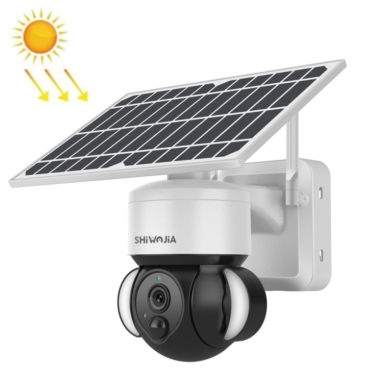 SHIWOJIA IP66 Waterproof 4G 3MP Solar Dome IP Camera, Two-way Audio & PIR Motion Detection & Night Vision, EU, AU, US – Waterproof US White