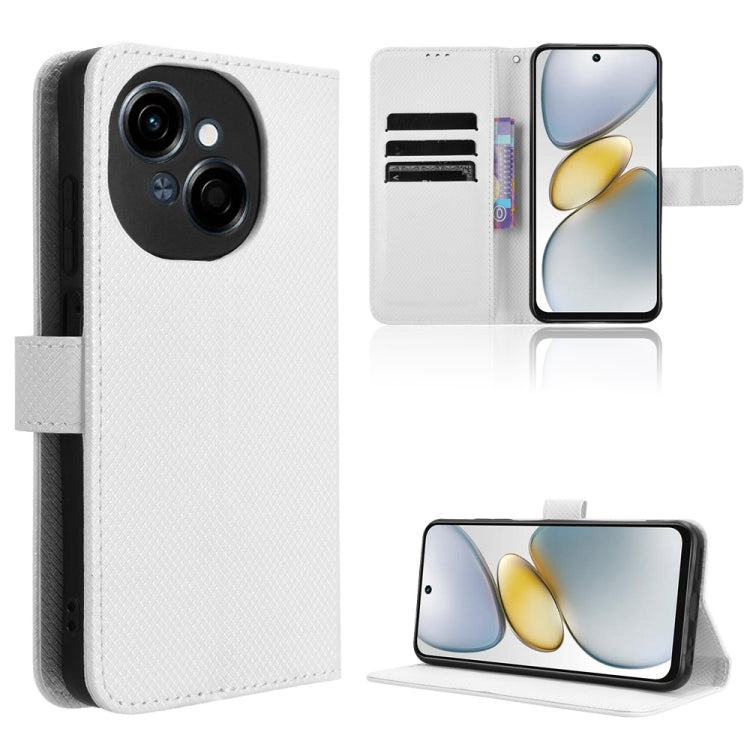 Diamond Texture Leather Phone Case – Card Slot, Flip, Leather, For Tecno Spark Go 1 / Pop 9 / Spark Go 2025, For Tecno Spark 30C 4G, For Tecno Spark 20 Pro 5G, For Tecno Camon 30 Premier 5G