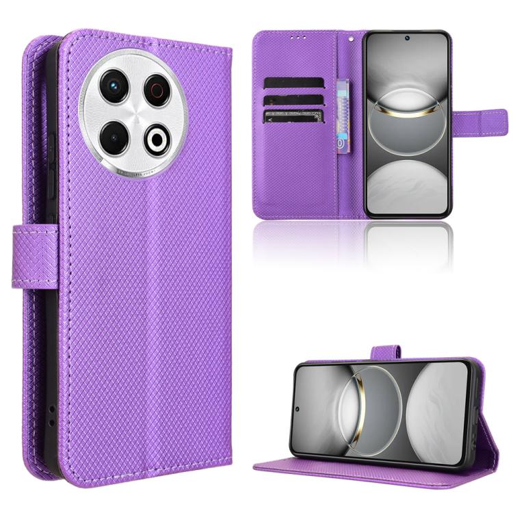 Diamond Texture Leather Phone Case – Card Slot, Flip, Leather, For Tecno Camon 30S 4G / 30S Pro 4G, For Tecno Pova 6 Neo 5G / Spark 30 5G, For Tecno Spark 30 Pro 4G, For Tecno Spark 30 4G