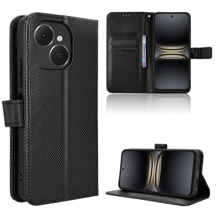 Diamond Texture Leather Phone Case – Card Slot, Flip, Leather, For Tecno Camon 50 4G, For Tenco Spark Go 3, For Tecno Spark Slim, For Tecno Spark 40C