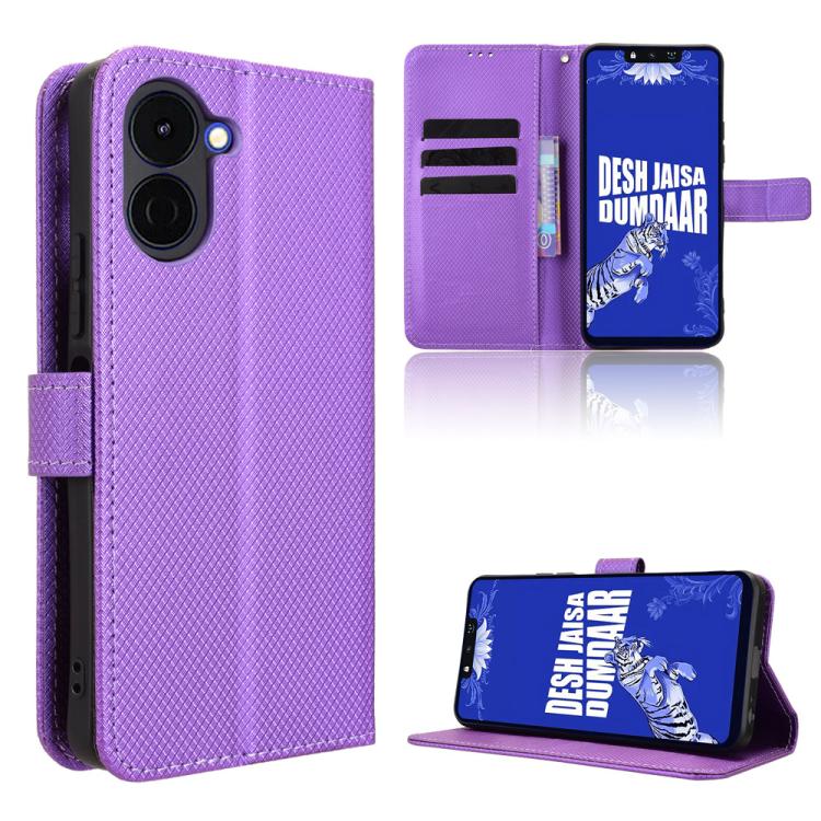 Diamond Texture Leather Phone Case – Card Slot, Flip, Leather, For Tecno Camon 50 4G, For Tenco Spark Go 3, For Tecno Spark Slim, For Tecno Spark 40C