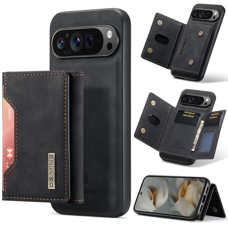 DG.MING M2 Series 3-Fold Multi Card Bag + Magnetic Phone Case – Magnetic, Card Slot, Leather, For Google Pixel 10 Pro XL, For Google Pixel 10 / 10 Pro, For Google Pixel 9a, For Google Pixel 9 Pro XL