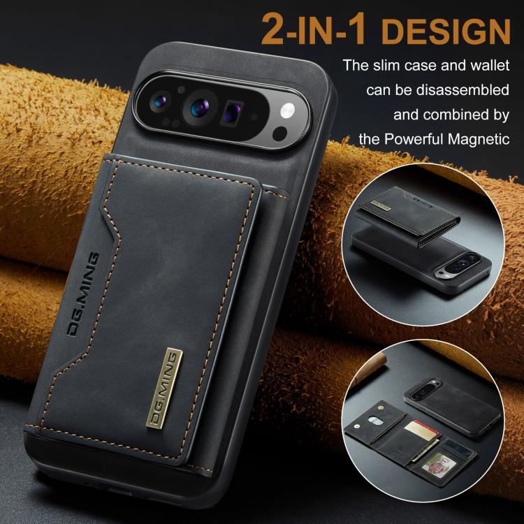 DG.MING M2 Series 3-Fold Multi Card Bag + Magnetic Phone Case – Magnetic, Card Slot, Leather, For Google Pixel 10 Pro XL, For Google Pixel 10 / 10 Pro, For Google Pixel 9a, For Google Pixel 9 Pro XL