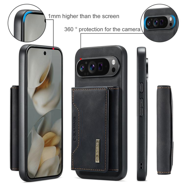 DG.MING M2 Series 3-Fold Multi Card Bag + Magnetic Phone Case – Magnetic, Card Slot, Leather, For Google Pixel 10 Pro XL, For Google Pixel 10 / 10 Pro, For Google Pixel 9a, For Google Pixel 9 Pro XL