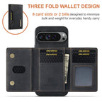 DG.MING M2 Series 3-Fold Multi Card Bag + Magnetic Phone Case – Magnetic, Card Slot, Leather, For Google Pixel 10 Pro XL, For Google Pixel 10 / 10 Pro, For Google Pixel 9a, For Google Pixel 9 Pro XL