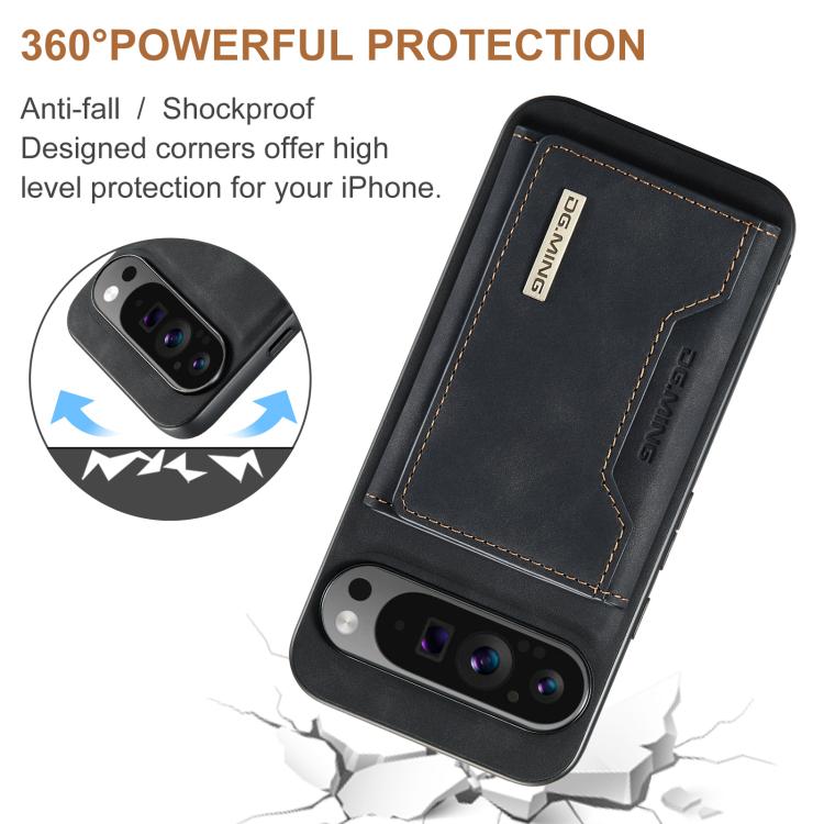 DG.MING M2 Series 3-Fold Multi Card Bag + Magnetic Phone Case – Magnetic, Card Slot, Leather, For Google Pixel 10 Pro XL, For Google Pixel 10 / 10 Pro, For Google Pixel 9a, For Google Pixel 9 Pro XL