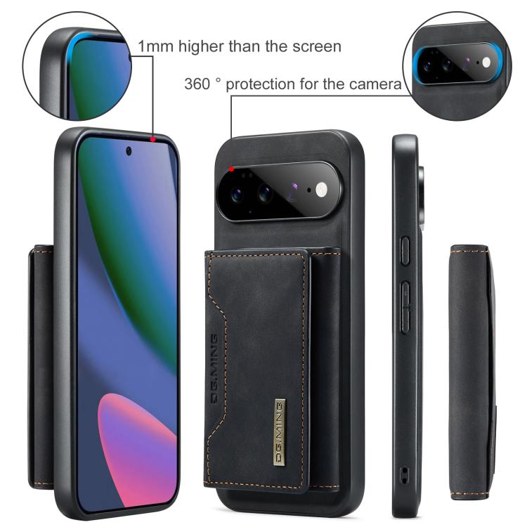 DG.MING M2 Series 3-Fold Multi Card Bag + Magnetic Phone Case – Magnetic, Card Slot, Leather, For Google Pixel 11 Pro XL, For Google Pixel 11, For Google Pixel 11 Pro, For Google Pixel 10a